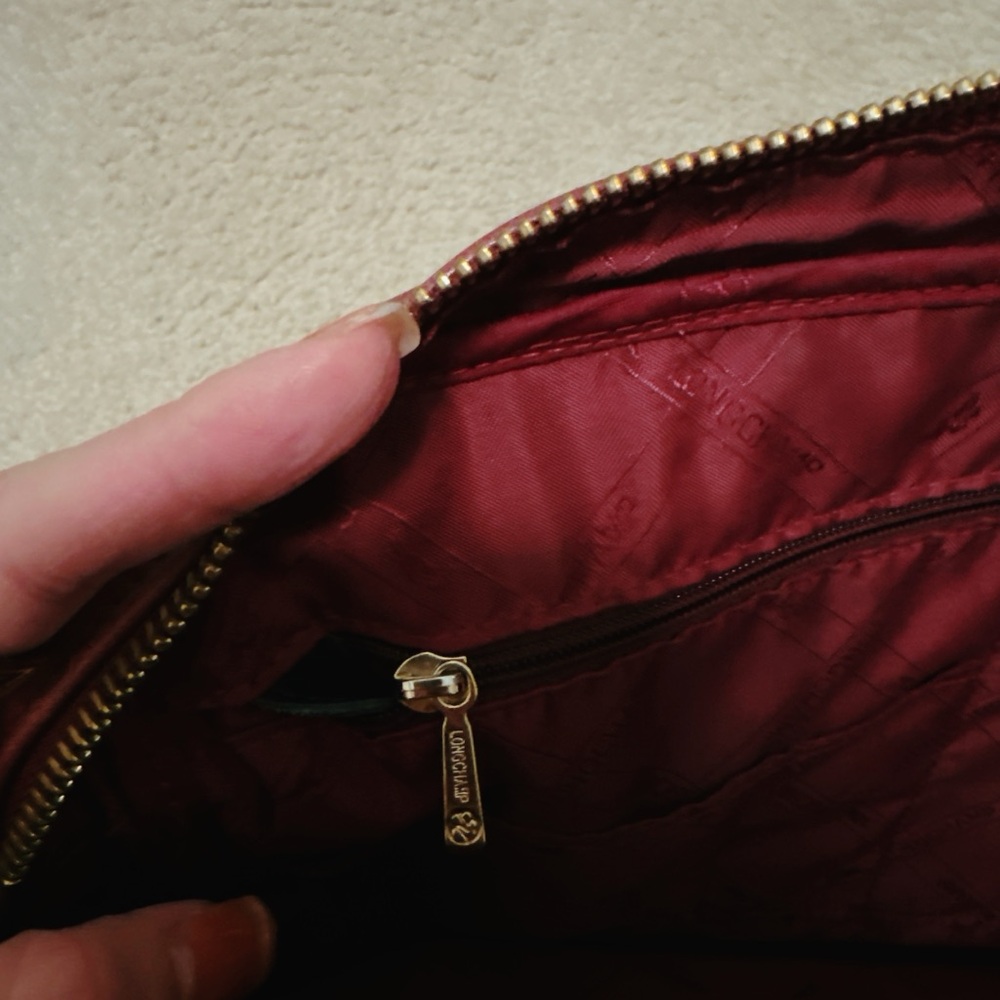 Longchamp Dark Red Leather Briefcase - Picture 9 of 10